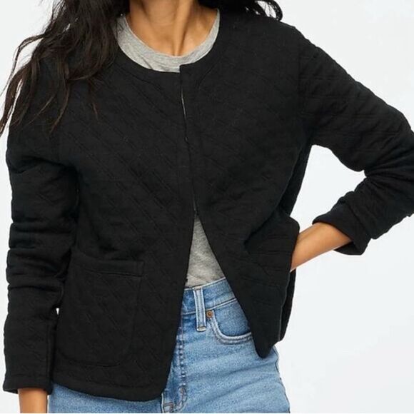 J. Crew Quilted Jacket Black Women’s Small - Picture 1 of 15